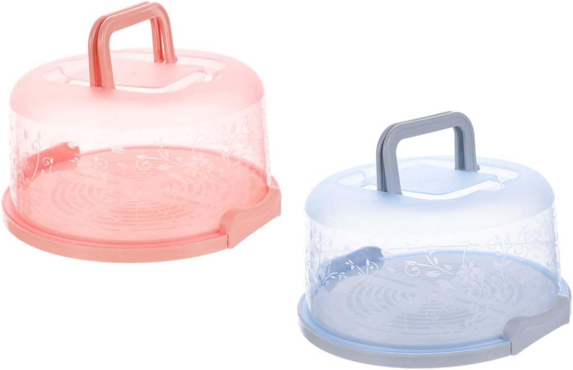 NUOBESTY 2pcs Handheld PP Cake Box with Handle for Transport
