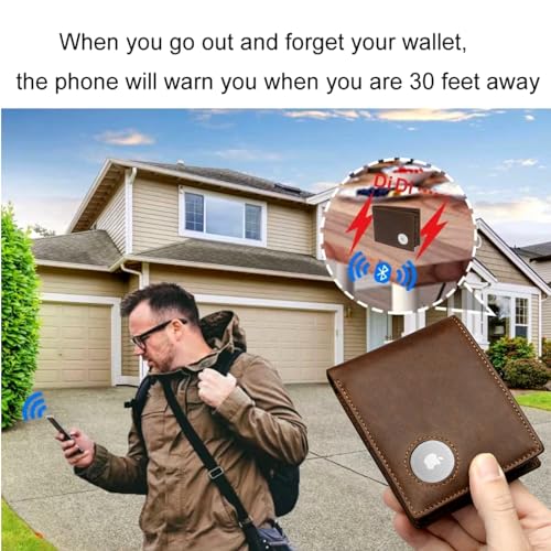 Airtag Wallet Smart Slim Leather Bifold Wallets For Men Small Card Holder Rfid Blocking (Air Tag Not Included)4