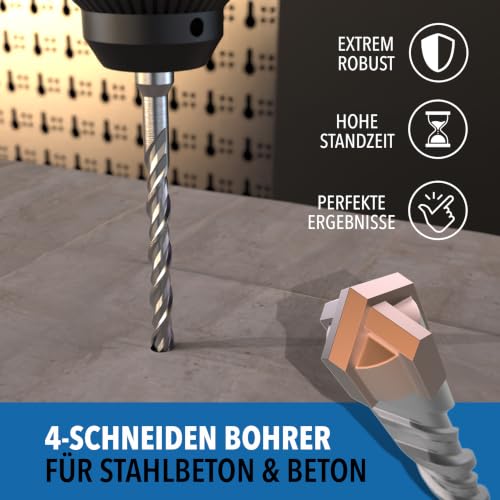 SDS Plus Bohrer Set 7 tlg 5-12 mm Betonbohrer Steinbohrer – Ansicht 3