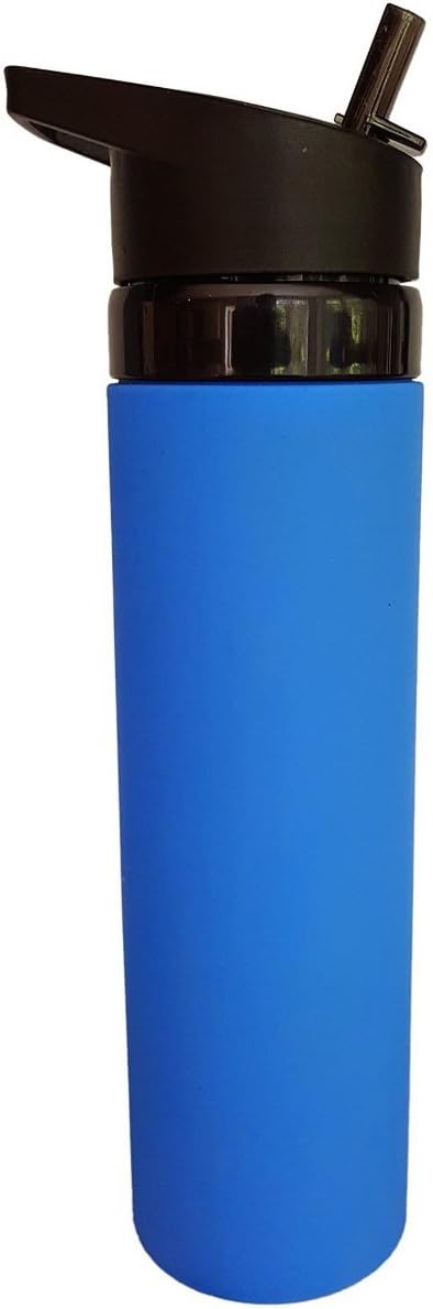 Soft Squeeze Silicone Water Bottle 600ml (20 Oz). Collapsible, Foldable, Flexible, and Rollable For Travel. Eco Friendly and BPA Free. For Adults, Teenagers, and Kids by VALI Fitness Equipement