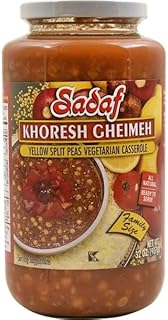Sadaf Khoresh Gheimeh - Yellow Split Peas Stew - Ready to eat Vegetarian Stew - Traditional Persian Cuisine - Kosher - 32 Oz Jar