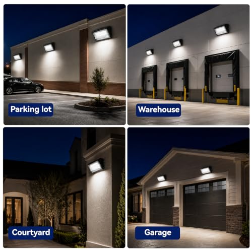 Horselume 120W LED Wall Pack Light 18000LM 5000K Dusk-to-Dawn Outdoorm, 100-277V, 0-10V Dimming, Commercial LED Wall Lights, Security Flood Light Fixture for Building, Parking Areas Outdoor Use by Horselume - Used condition - Image 6