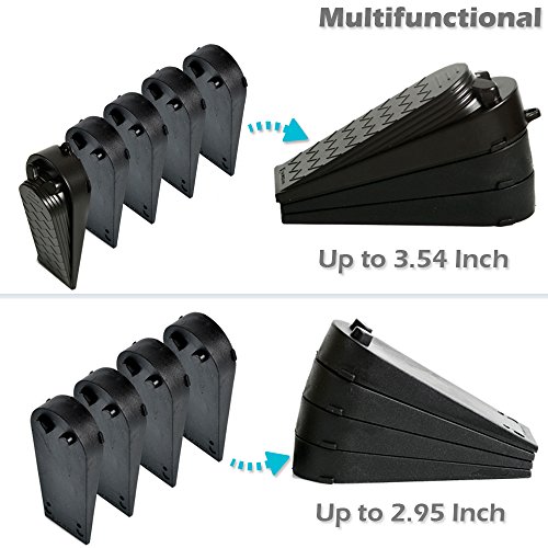 4Pcs Set Black Door Stopper Easily Wedges Door Gaps Up Finger Protector Flexible Floor Door Stops - Non-Scratching Door Stop - Modern Wedge Door Stop Design #TOP5