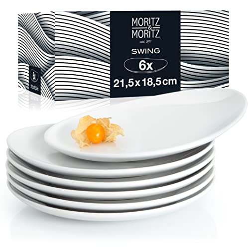 Moritz & Moritz 6tlg Swing Dessert Teller Set 6 Personen 21,5 x 18,5...
