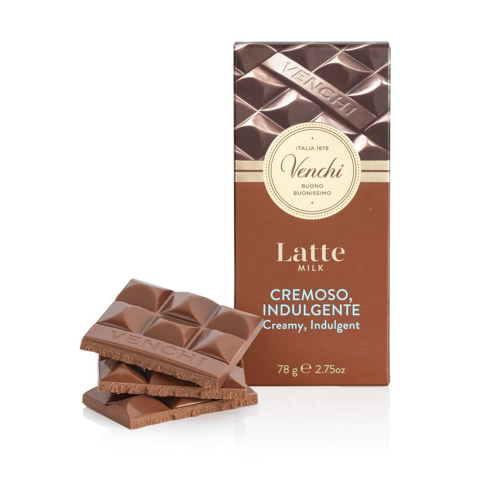 Milk Chocolate Bar, 78 Gr, Made with Fine Cocoa Blends and Milk, with Notes of Toffee and Caramel, Gluten Free, No Colorings or Preservatives