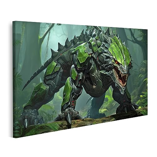 islandburner Tableau sur toile Forêt de monstres verts et noirs Forêt de monstres verts et noirs Cadre Affiche Poster Murale Tableaux