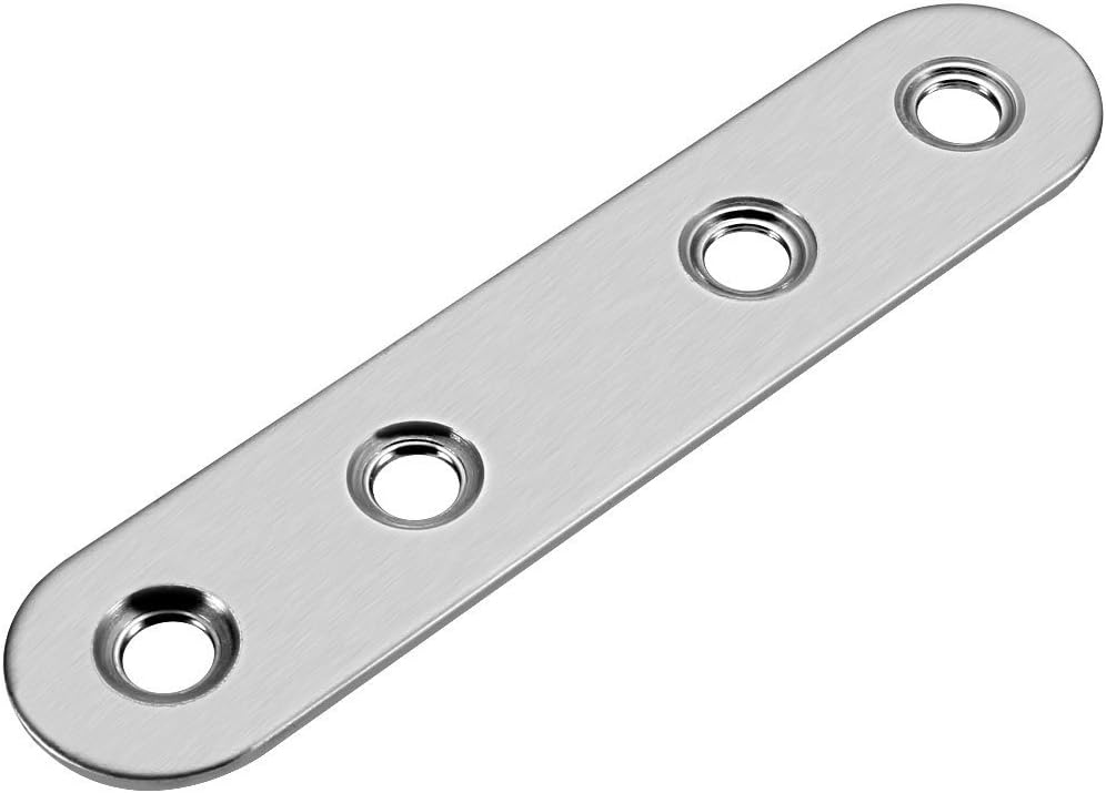 uxcell Repair Plate, 80mmx17mm, Flat Fixing Mending Corner Brace Bracket Connector, Pack of 10