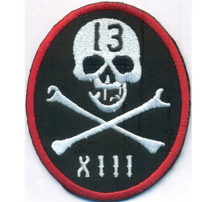 13 Lucky Number 13 Skull Crossed Bones Pirate Biker Motorcycle – Parche