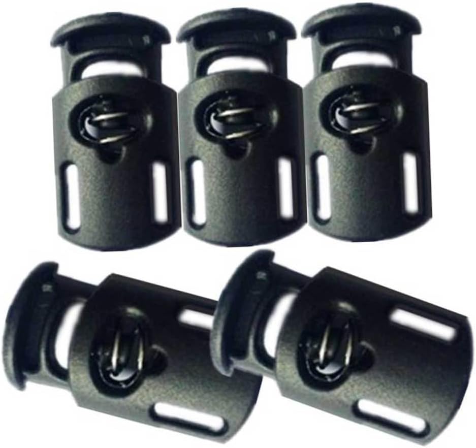 GLSTOY 500 Pack Plastic Single Hole Spring Toggle Cord Locks Heavy Duty Drawstring Clamp for Lanyard Luggage Clothing Tent