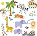 treepenguin Kids Jungle Animals Wall Decals - Cute Safari Theme Wall Stickers for Baby Toddler Boys & Girls Rooms - Peel and Stick Bedroom and Nursery Decor