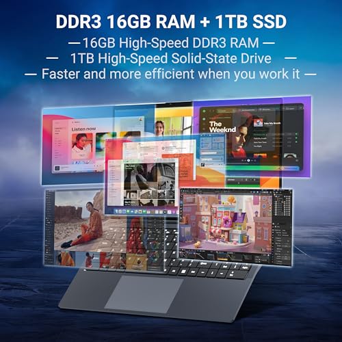 Image of 2026 Laptop, Laptop Computer i5-8210Y CPU with 16GB RAM 1TB SSD, 16'' Laptops 1920*1200 FHD, 180 Angel Open with Backlit Keyboard, Type-C, BT 5.0, WiFi 5, Win 11 Pro, Lightweight Lap Top for Business