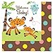 Amscan Adorable Fisher Price Beverage Baby Shower Party Supply Paper Napkins, 5.5 x 5.5", Brown/Orange