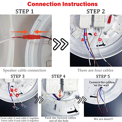 Ypjkonze Waterproof Ceiling Light With Bluetooth Speaker, 18W 2100Lm Led Music Flush Mount Ceiling Fixture, 3 Color Change (3000K/4500K/6000K) Dimmable Ceiling Lamp For Bedroom,Kids Room,Bathroom #TOP5