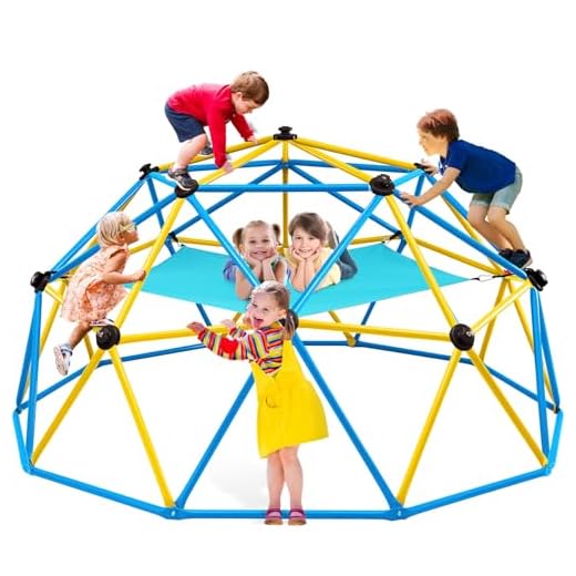 Zupapa Climbing Dome with Hammock, Supports up to 1000lbs Jungle Gym,10FT Dome Climber with Hammock for Kids 3 to 10 Outdoor Play Equipment