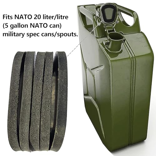 5 Stück Dichtungen Gummidichtungen für Benzinkanister, Ersatzdichtung für 5, 10, 20 Liter Kanister, Schwarze Dichtungen, Dichtung Kanister Auslauf, Gummiauflage Metalldichtung