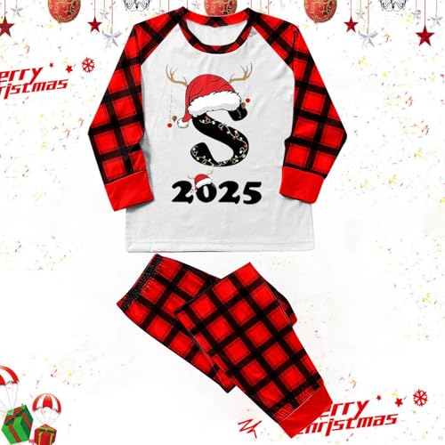 Family Christmas Pajamas Matching Sets Cute 26 Initial Letter Christmas Pajamas Long Sleeve Top and Pants Sleepwear2