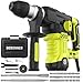 DEWINNER 1500W SDS Plus Rotary Hammer Drill with Vibration Control, Safety Clutch, 4 Functions Corded Rotomartillo for Concrete-Including 3 Drill Bits, Chisel, Point Chisel, Carrying Case