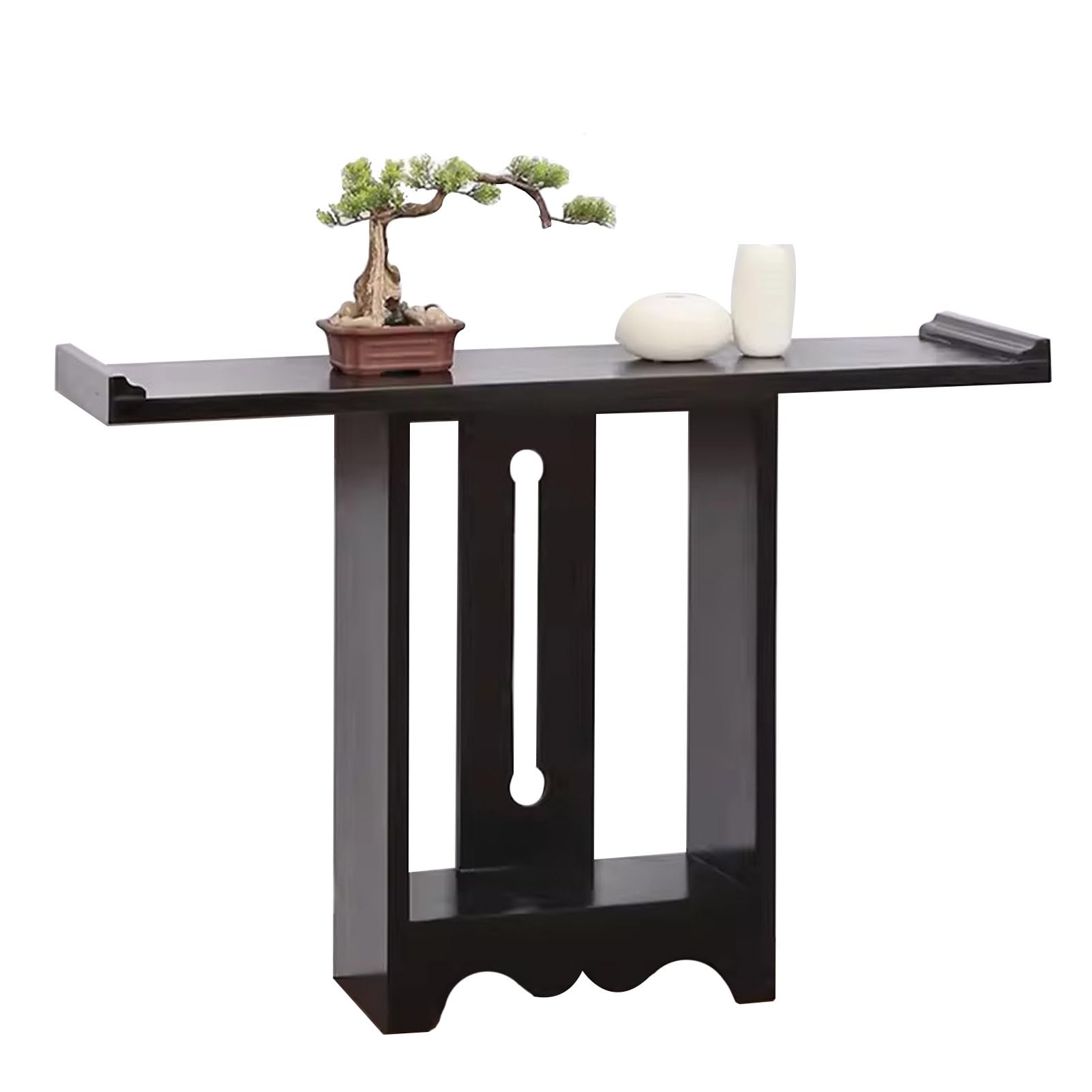 Amazon｜コンソールテーブル 収納オープン棚付き無垢材2段