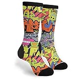 MOLIAN Unisex Fun Novelty Crazy Crew Socks Graffiti Wall-Art Hip-Hop Style Dress Socks
