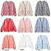 POHADON Cute Heart Tie Front Tops Puff Long Sleeve Blouse Bow Top Trendy Babydoll Shirts Y2K Aesthetic Summer Tops for Women (Plaid Blue,M)