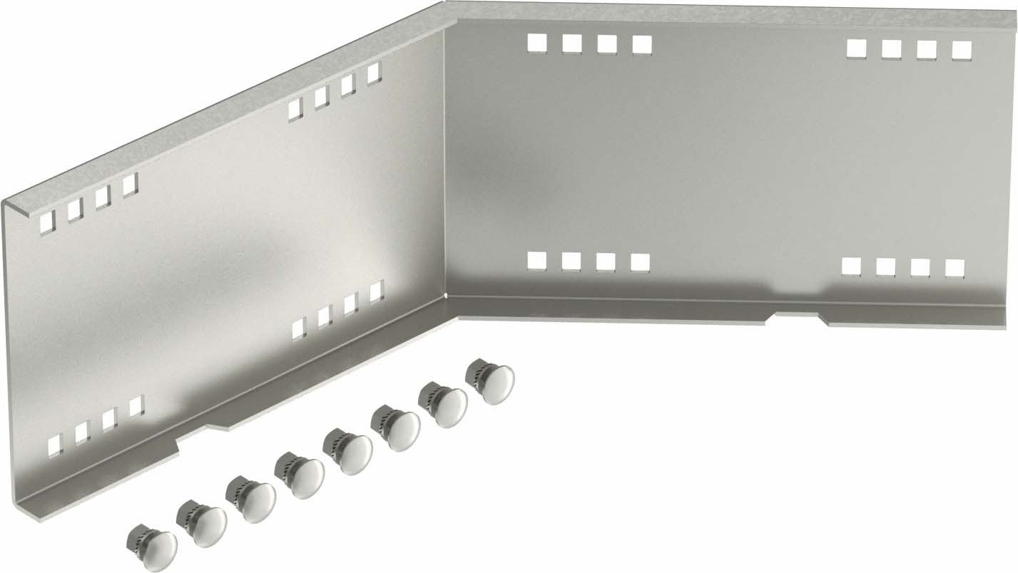 Connecteur d'angle 45° extérieur pour gaine technique 160 intégration propre bâtiments