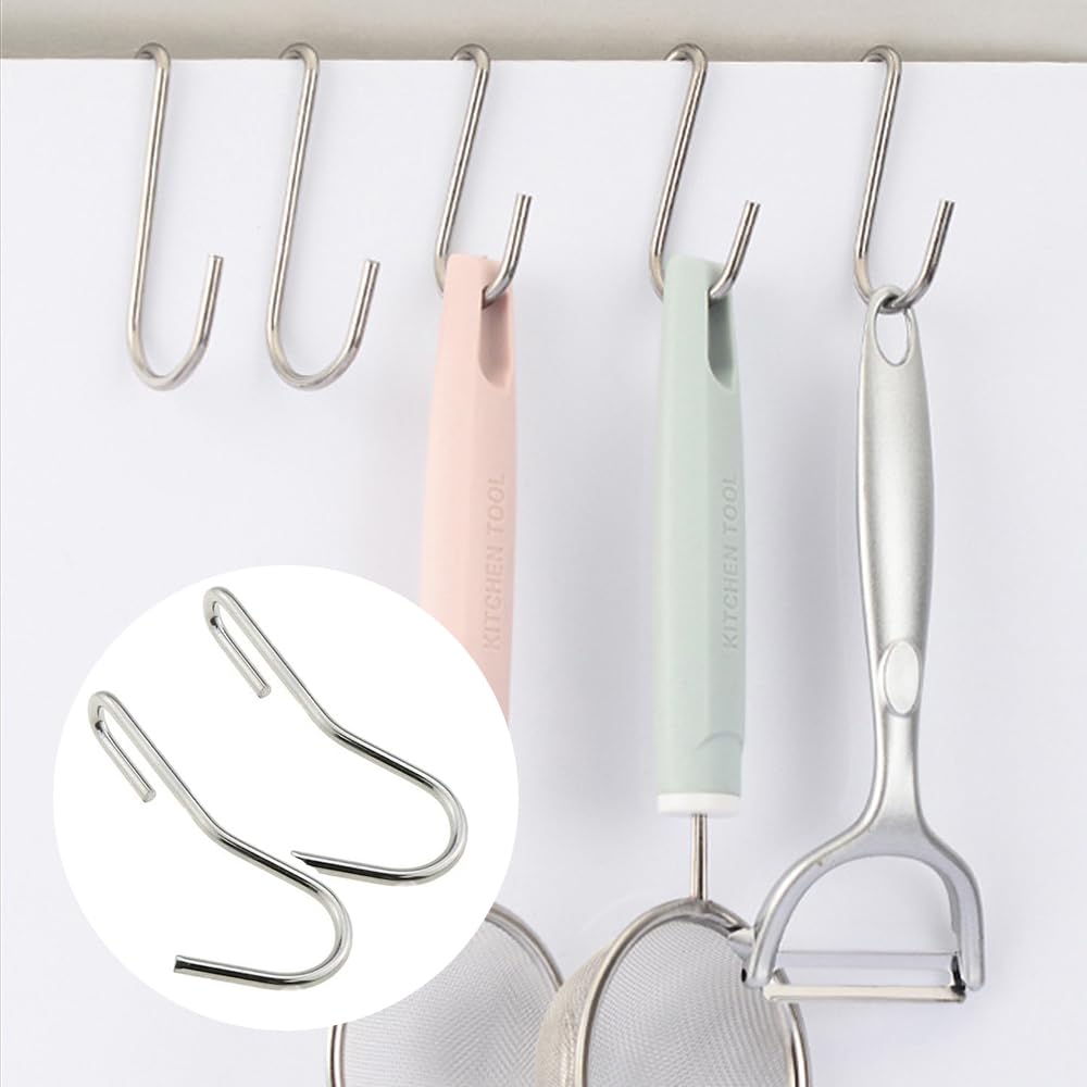 12 ganchos resistentes para ollas, ganchos de soporte para sartén, ganchos en ángulo de giro de 90 grados, gancho en ángulo de acero inoxidable, ganchos para colgar utensilios de cocina, sartenes, 4