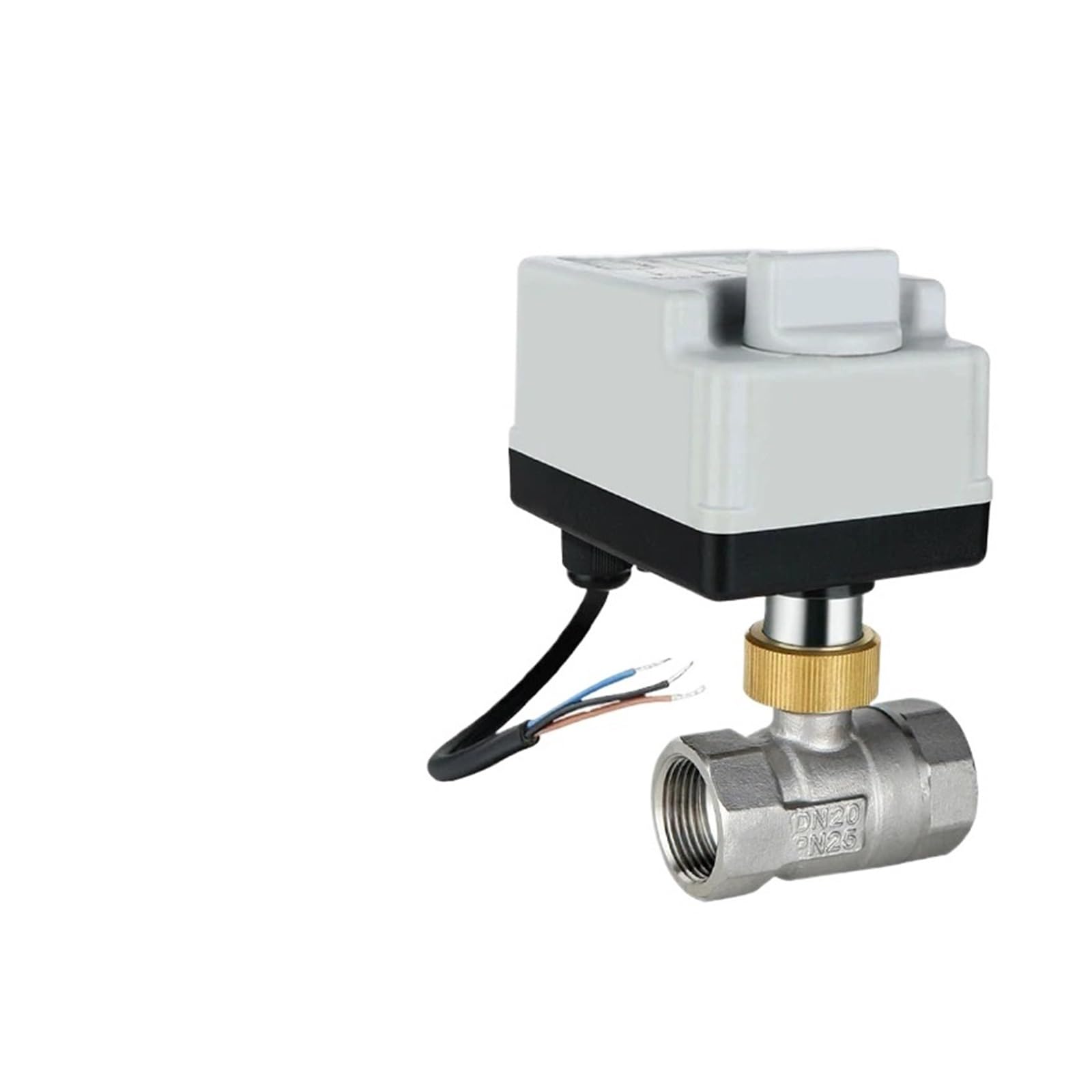 DC12-24V/AC220 ze sterowaniem ręcznym i automatycznym elektryczny zawór kulowy stali nierdzewnej 3 przewody 2 sterowanie sposoby DN15 ~ DN50 Płyn przemysłowy(DN20,DC 12-24V_2WAYS)