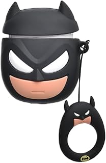 G-Power Silicone Full Cover Airpod Protective Case Designed With Cute Super Hero Shaped And Contains Ring Strap Suitable For Airpods 1/2 - Multi Color