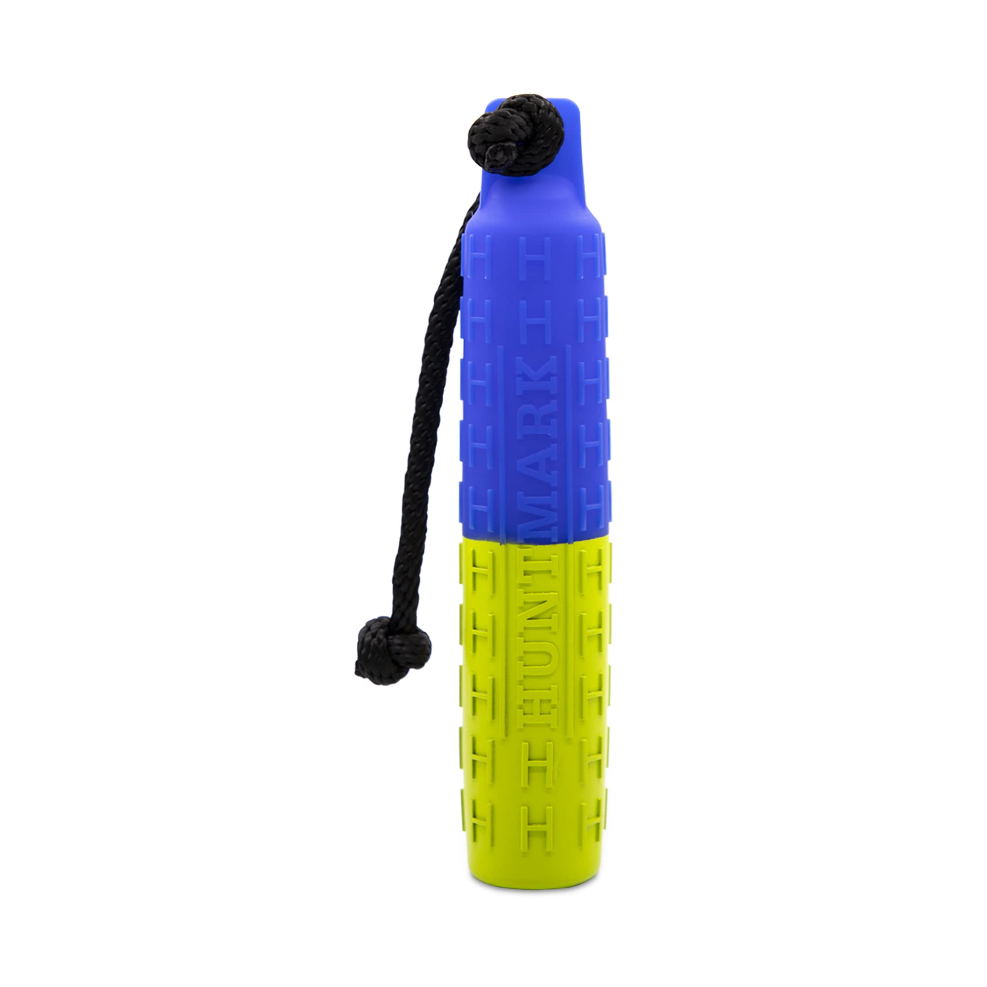 HUNTMARK Dog Bumpers – Standard Fetch Trainer for Hunting and Sporting Dogs – Puppy Training Dummy with Textured Pattern – Color-Spectrum Retrieving Bumpers – 12 x 2-inch – Blue and Yellow