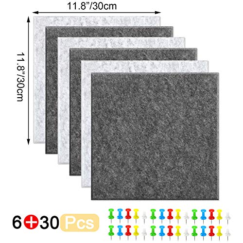 Yoillione Felt Pin Board For Bedrooms Offices Home, Bulletin Boards Square Notice Board Grey Memo Board For Wall Hecorative, Diy Hexagon Cork Board Tiles Self Adhesive Pinboard With 30 Push Pins #TOP4