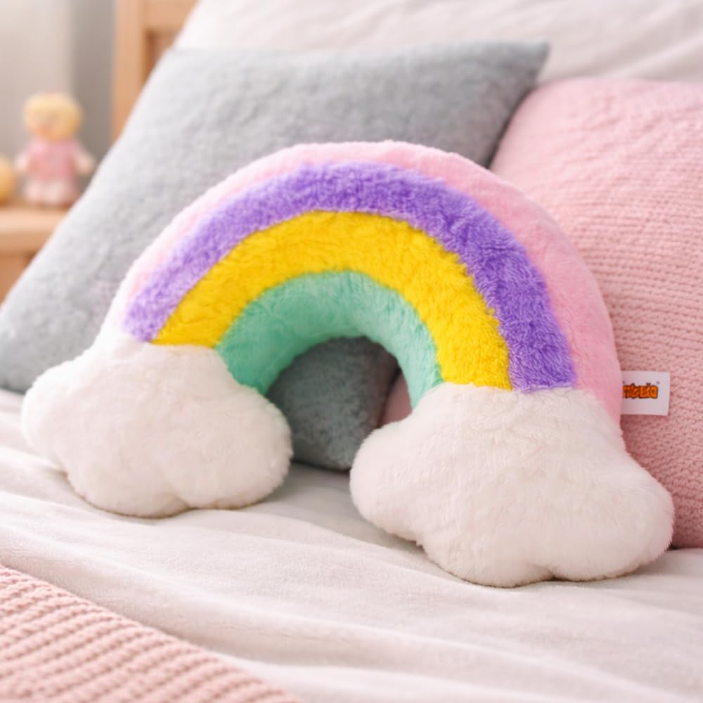 Mirada Rainbow Face Soft Toy |Vibrant and Soft Decorative Soft Toy for Kids |Cozy and Colorful Room Décor,Pillow Plush, Birthday Gift for Girls, Wife,Girlfriend, Husband, Return Gift Items Toy 40 cm-image-19