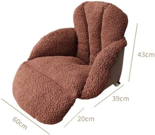 Miniatura 3 de Silla de oficina en casa, cojín para respaldo de cintura, cojín para asiento de coche, reclinable, lana de cordero cálida, cojín largo para adultos