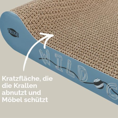TRIXIE Katzen-Kratzpappe Wild Cat mit Katzenminze – 41 x 24 x 7 cm – Ansicht 5