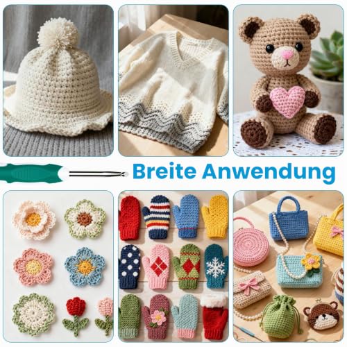 FAMCUCHE Ergonomisches Häkelnadel Set 9-tlg 2,0-6,0mm – Bild 5