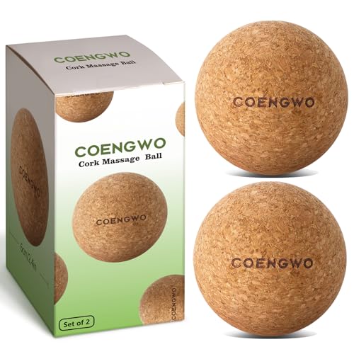 COENGWO Cork Lacrosse & Therapy Ball 2.4 Inch