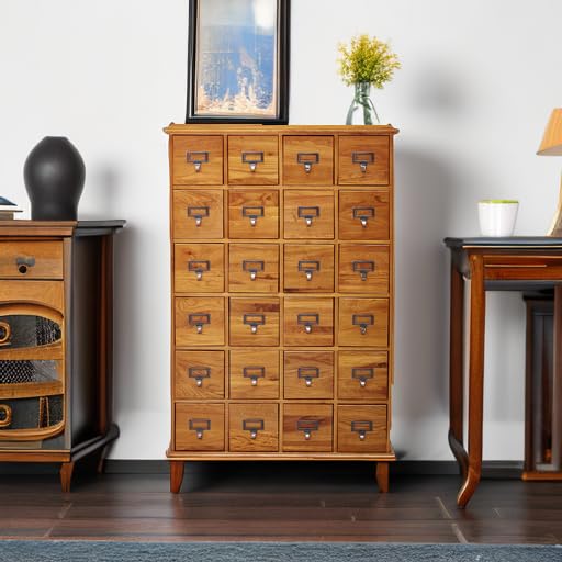 Amazon.com: Leslie Dame Solid Oak Library Card File Media Cabinet
