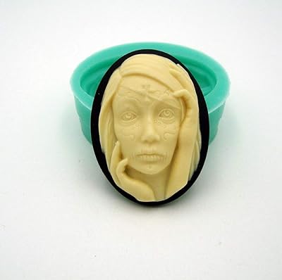 Findings Stop Brand Silicone Mold Zombie Apocalypse Cameo Flexible for Crafts, Jewelry, Resin, Scrapbooking, Polymer Clay