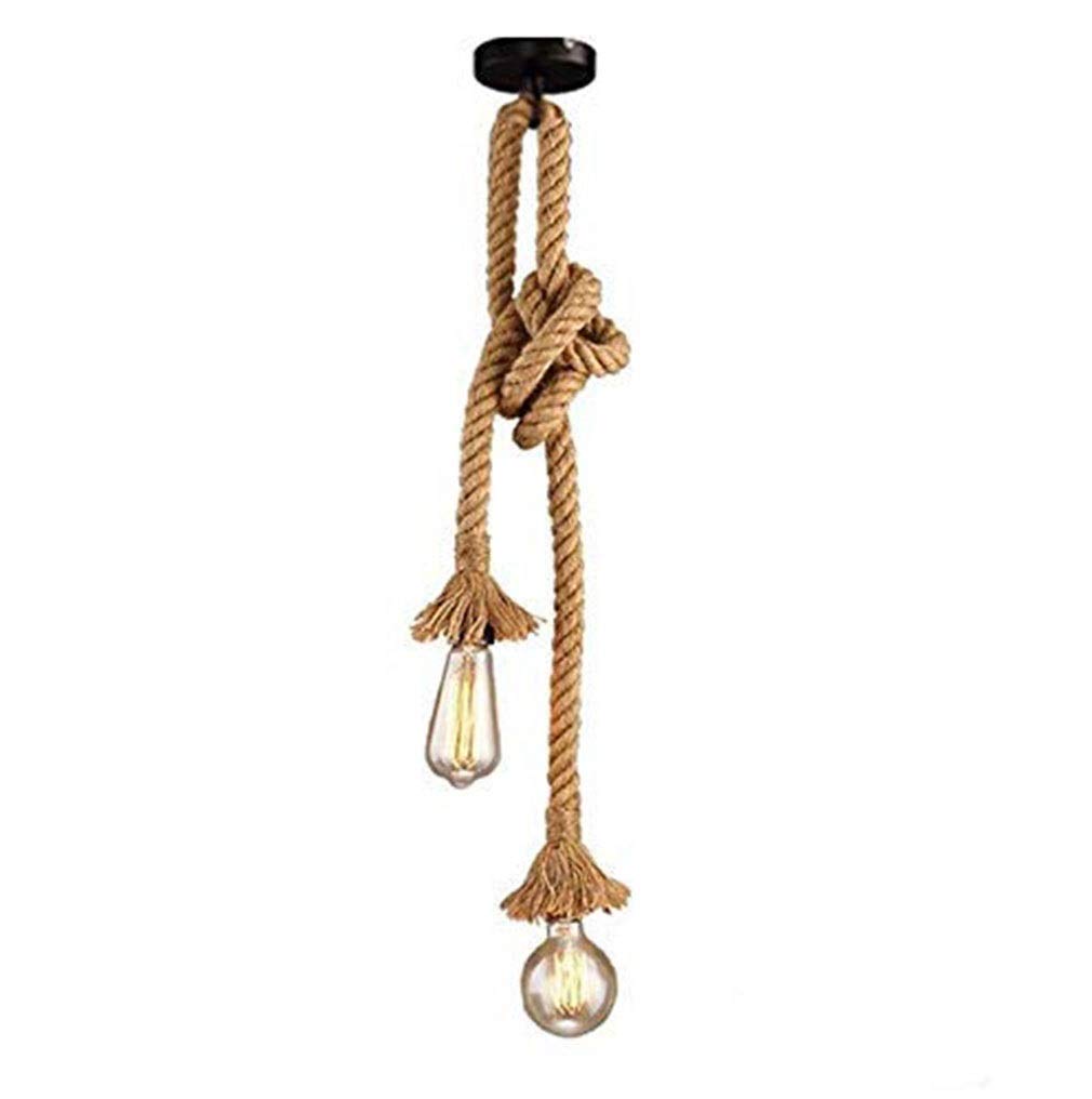 Lámpara de techo vintage de cuerda de cáñamo para iluminar tu comedor con calidez