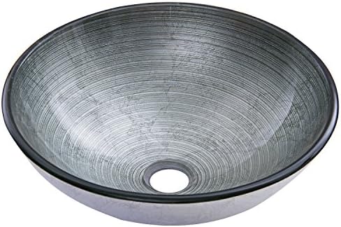 VIGO Simply Silver 16.5 inch Diameter Over the Counter Freestanding Matte Stone Round Vessel Bathroom Sink in Simply Silver - Sink for Bathroom VG07053