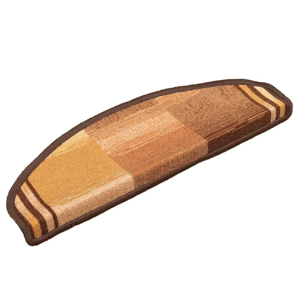 Tapis d'escalier intérieur autocollant antidérapant marron lot de 10
