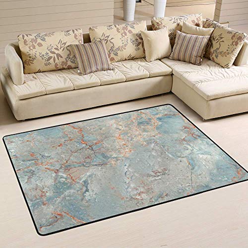 Tapis de salon velours corail Ruchen texture marbre et granit de qualité