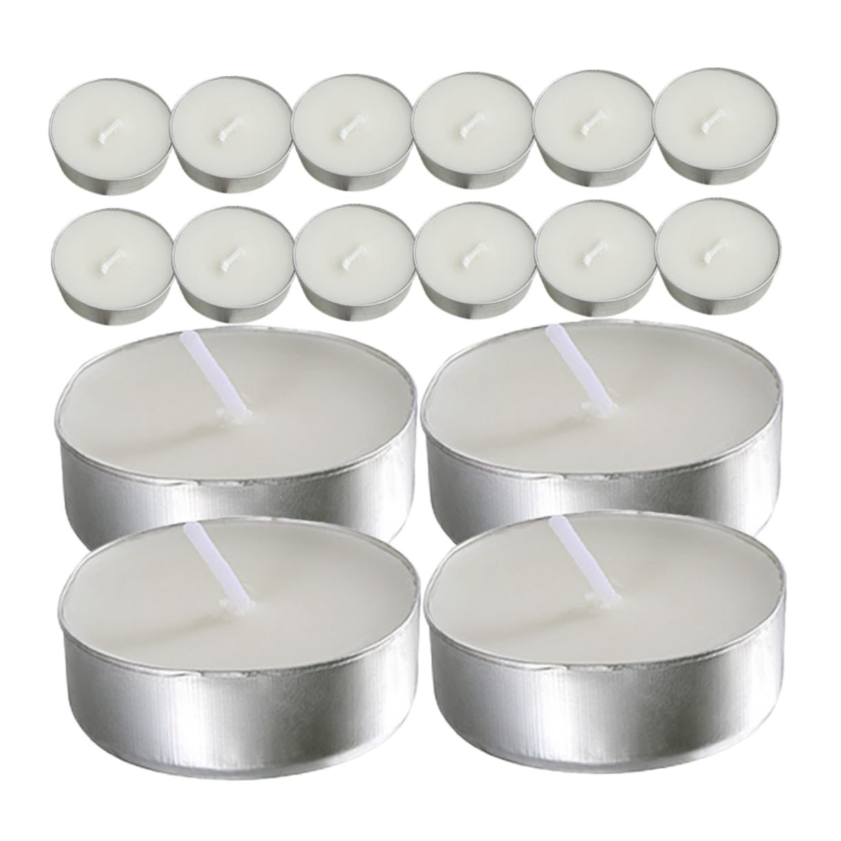 Candele Tealight Rotonde Piccole 100 Pezzi Paraffina Bianche