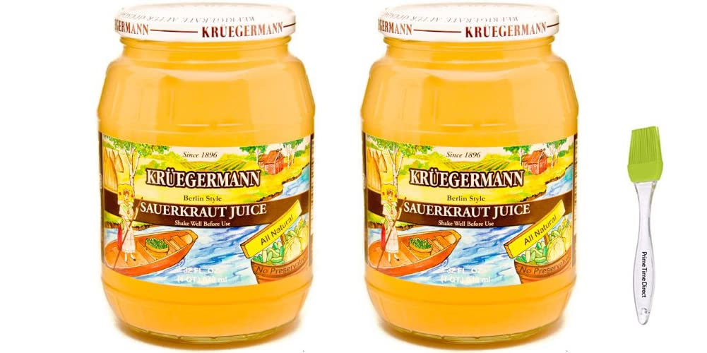 Kruegermann Sauerkraut Juice 32 oz (Pack of 2) Bundle with