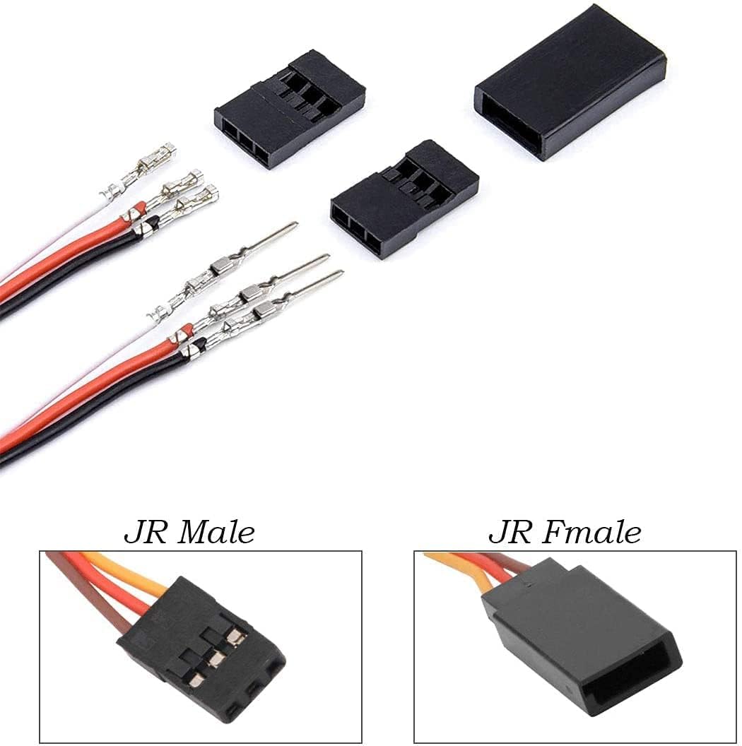 RUNCCI-YUN 60 Jeux De Connecteurs Pour Servo Futaba/JR – 3 Broches, 2,54mm, Pour Extensions DIY RC