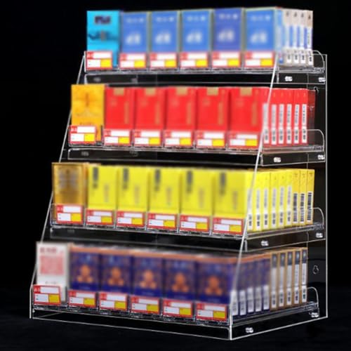 【ESPOSITORE IN ACRILICO】Realizzato in materiali acrilici altamente trasparenti, questo portasigarette a forma di scala è liscio e facile da pulire, non è necessario sostituirlo frequentemente.
