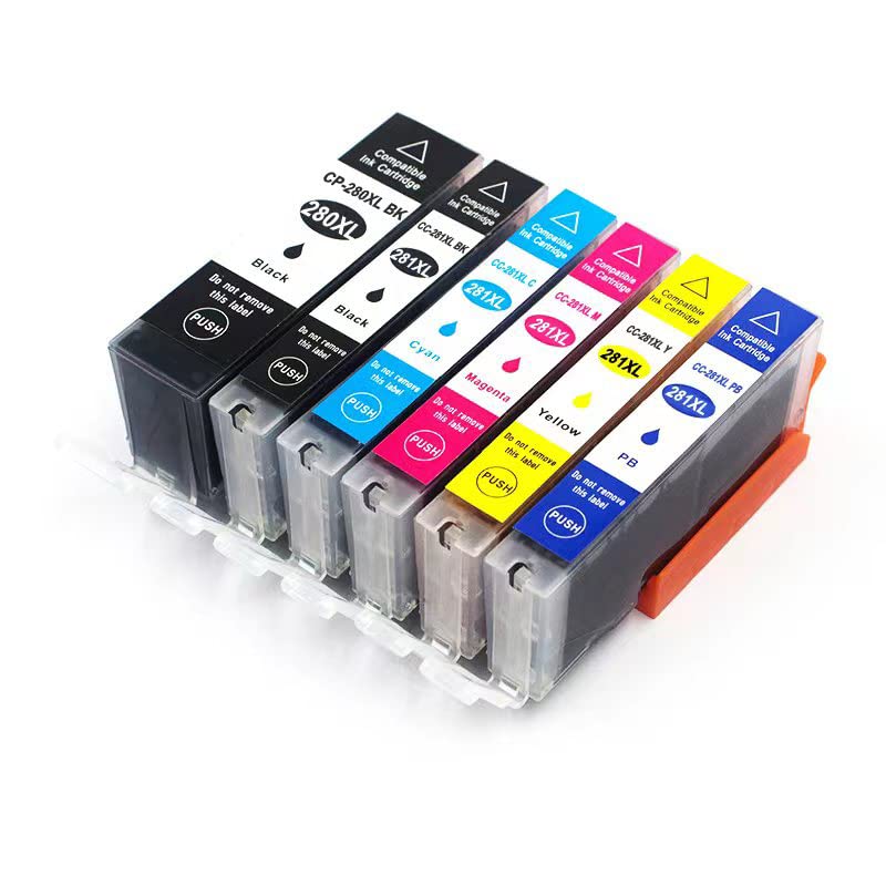Gasin PGI-280XXL CLI-281XXL Compatible Ink Cartridge for Canon PGI-280XXL CLI-281XXL PGI 280 XXL CLI 281 XXL to use with PIXMA TS8320 TS8220 TS8120 (BK/C/M/Y/B/PBK) 6 Pack