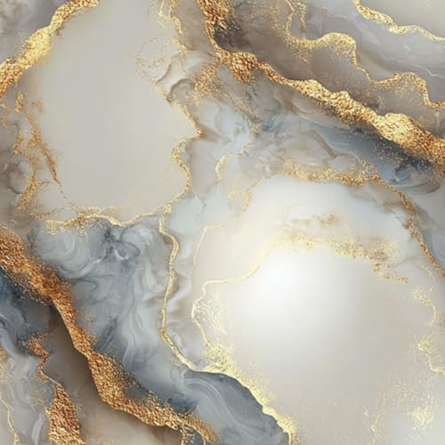 壁紙 60cm x 300cm 剥がせる 流れる線ときらめく質感の金と灰色の大理石模様 多機能 防水/汚れ防止/防油 食器棚 クロ 玄関 ふすま紙 家具 部屋 DIY 賃貸OK