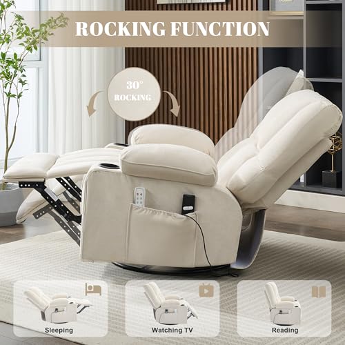 Sillón reclinable eléctrico beige sin reclinar miniatura 3