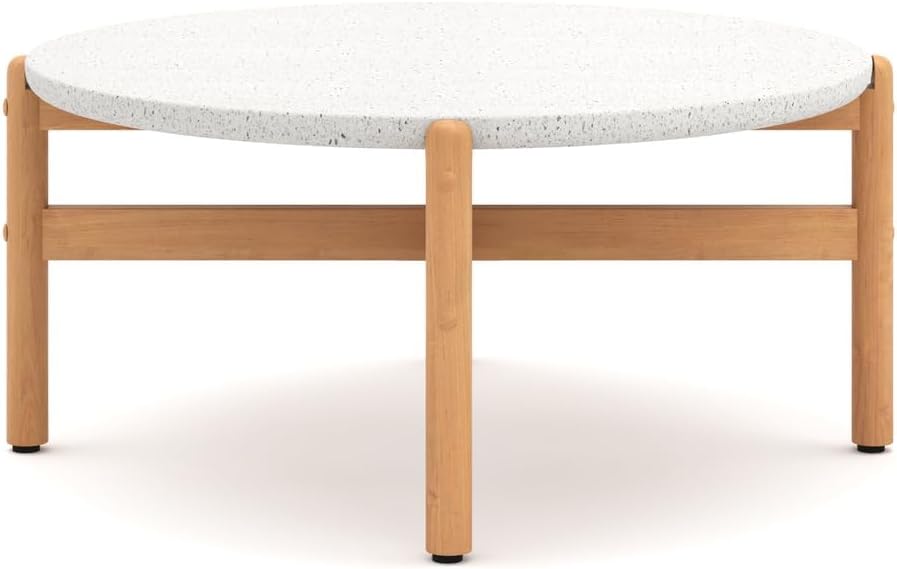 New Classic Furniture Solstice Wood Coffee Table with Terrazo Top in Natural