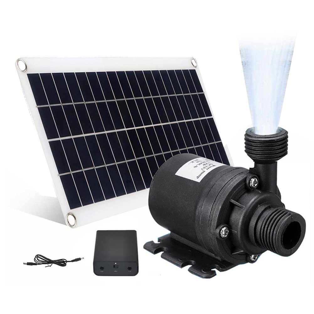 Pompa acqua solare 50 W 800 L/H DC12 V Nero Classico